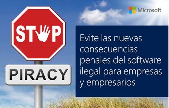 Reforma Código Penal software ilegal Microsoft