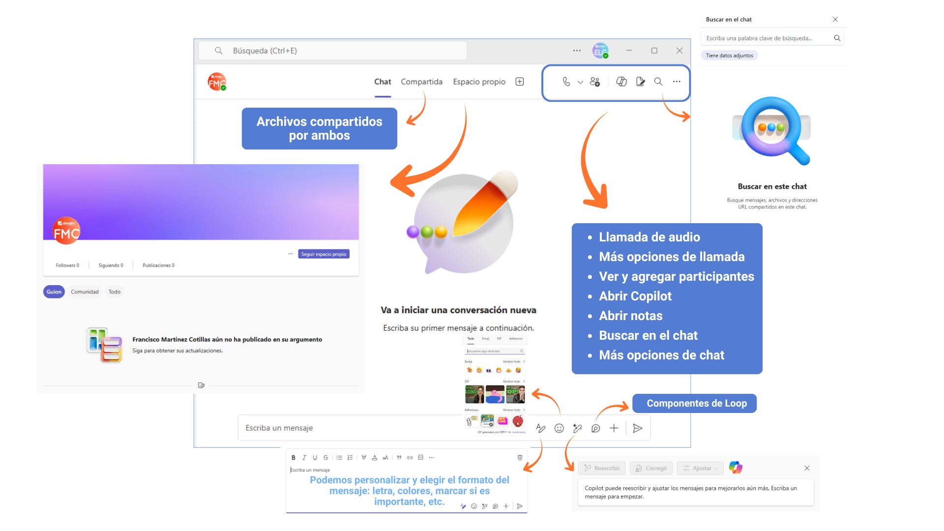 Chat dentro de Teams Chat de Teams