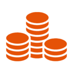 Inversiones del Kit Digital: Financiación a fondo perdido hasta 12.000 € Icono de monedas ilustrando las inversiones del Kit Digital con financiación hasta 12.000 € por empresa.